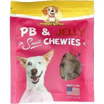 1ea 1.5oz Poochie Butter Peanut Butter + Jelly Small Chewies - Health/First Aid